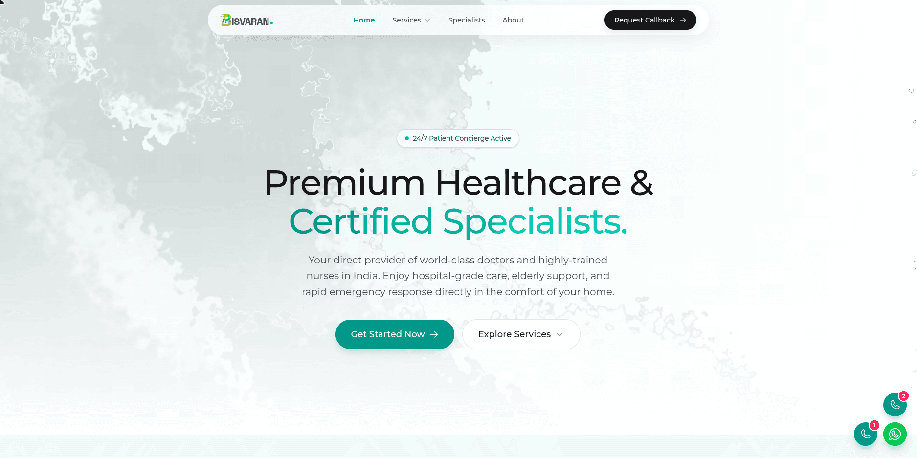 Bisvaran Healthcare Platform UI Preview